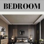 neutral and black bedroom graphic