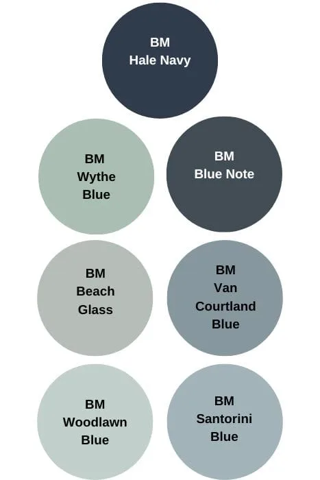 Benjamin Moore blue paint color digital swatches