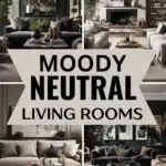 moody neutral living room pinterest graphic