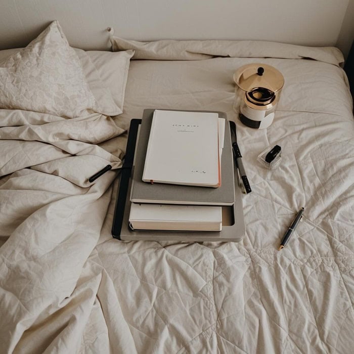 journals on a bed