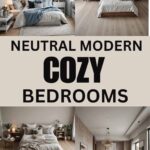 neutral modern cozy bedroom exaamples - pinterest graphic