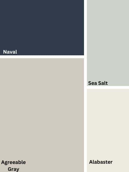 pinterest graphic of coastal paint colors by sherwin williams