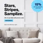 pinterest graphic promoting Samplize peel & stick paint sample fourth of july sale