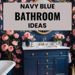 romantic navy blue bathrooms pinterest graphic