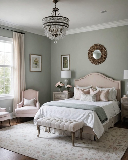 Romantic Master Bedroom with soft whites and pastel hues