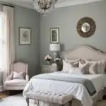 Master Bedroom with soft whites and pastel hues