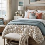 a coastal style bedroom with textured pieces that mimic the natural patterns found in seashells and coral