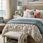 a coastal style bedroom with textured pieces that mimic the natural patterns found in seashells and coral