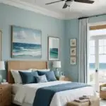 bedroom with a beach style of decor