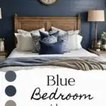 pinterest graphic, blue bedroom ideas