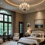 large romantic master bedroom with ceilings