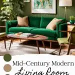 mid century modern living room interest graphic