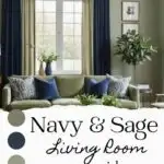 Navy and sage colors in a pinterest graphic