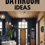 romantic navy blue bathrooms pinterest graphic