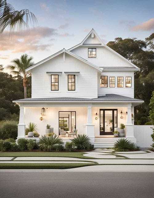 white exterior of a home in a coastal style