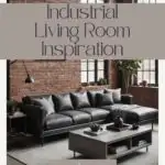 industrial living room pinterest graphic