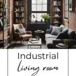 industrial living room pinterest graphic