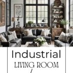 industrial living room pinterest graphic