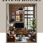 industrial living room pinterest graphic