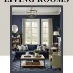 Navy & Sage Living Room inspiration pinterest graphic