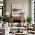 neutral-modern-living-room-with-light-beige-sectional-sideboard-and-art-on-the-wall