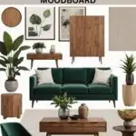 organic modern living room mood board