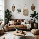 Minimalist Boho Living Room with couch and wall art