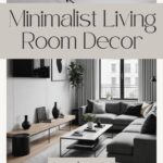 Minimalist Living Room Decor pinterest graphic