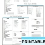 printable paint color tracker