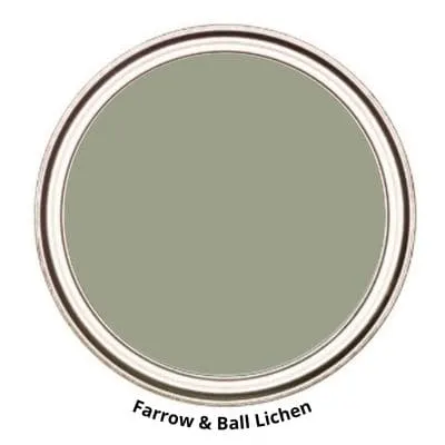 Farrow & Ball Lichen paint can swatch