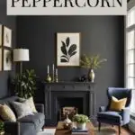 SW Peppercorn paint color review pinterest graphic