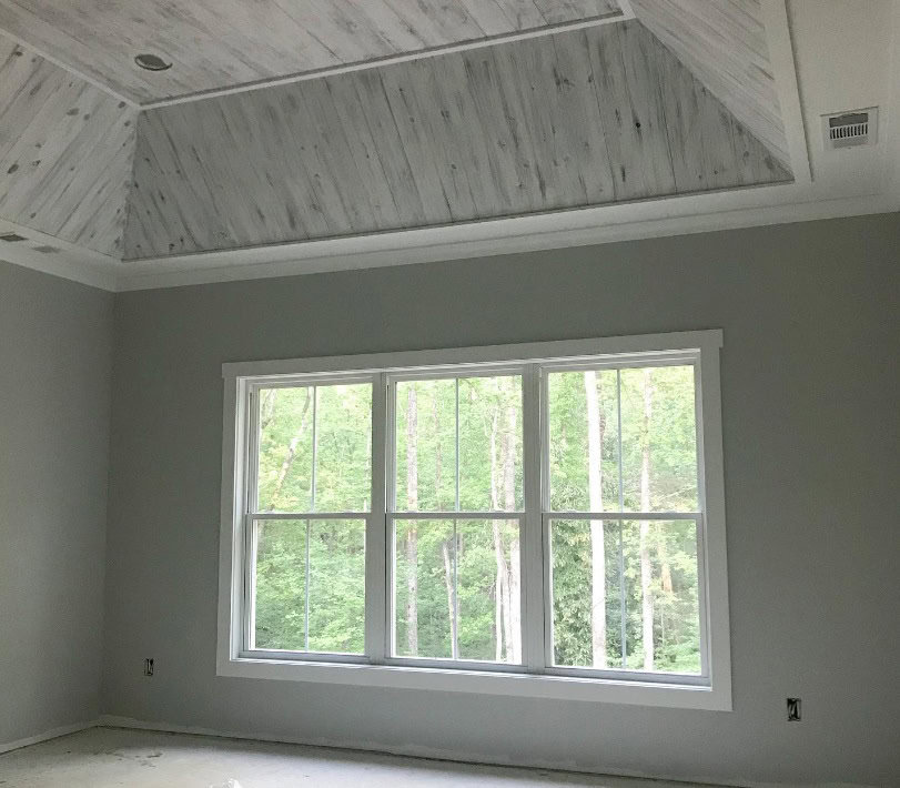 Big Chill painted Walls with white washed ceilings in a empty bedroom