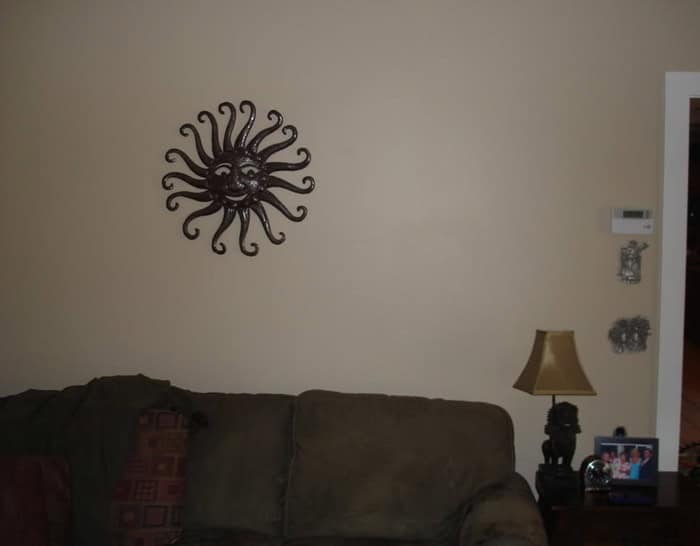 Shaker beige painted walls in living room