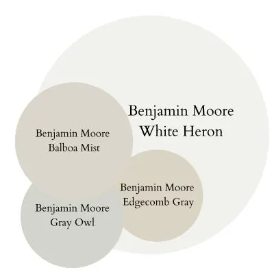 White Heron Color Palette digital swatches