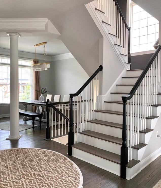 open concept with stair case