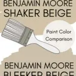 shaker beige vs bleeker beige paint color comparison pinterest graphic