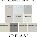 Benjamin Moore Gray Paint colors - digital swatches pinterest graphic