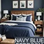 stunning Navy Blue Bedroom ideas - Pinterest Graphic