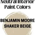 Neutral Interior Paint Color Shaker Beige pinterest graphic