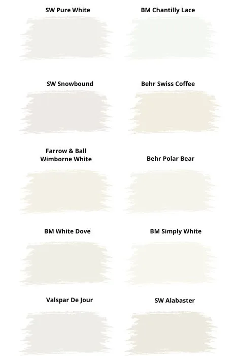 White exterior paint colors digital swatches