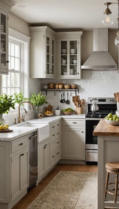 neutral kitchen with light cabinets