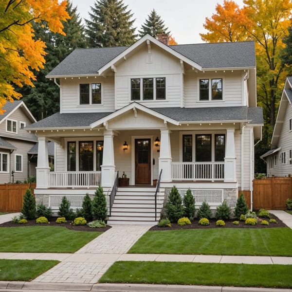 warm white craftsman style home exterior