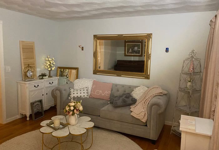 French Blue Shabby Chic Living Room