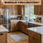 Honey oak cabinets - Should your lighten pinterest graphic