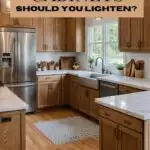 Honey oak cabinets - Should your lighten pinterest graphic