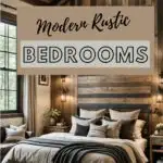 Modern Rustic Bedroom pinterest graphic