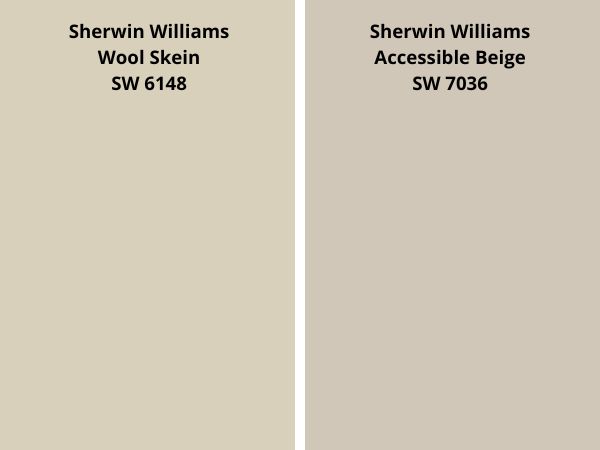 Wool Skein vs Accessible Beige color comparison digital swatch