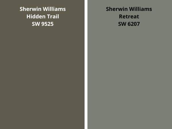 Hidden Trail vs Retreat color comparison digital swatch 