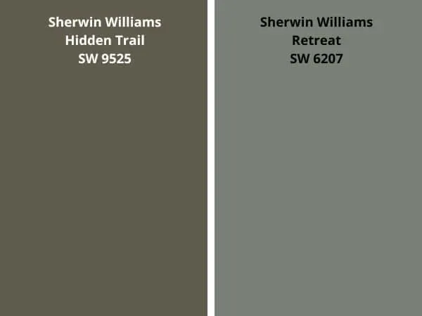 Hidden Trail vs Retreat color comparison digital swatch
