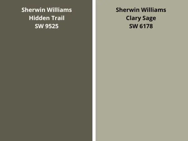 Hidden Trail vs clary sage color comparison digital swatch